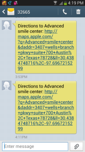 graph search sms directions message