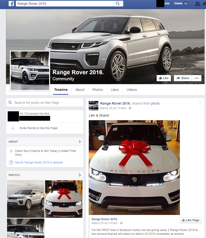 blackhat facebook range rover