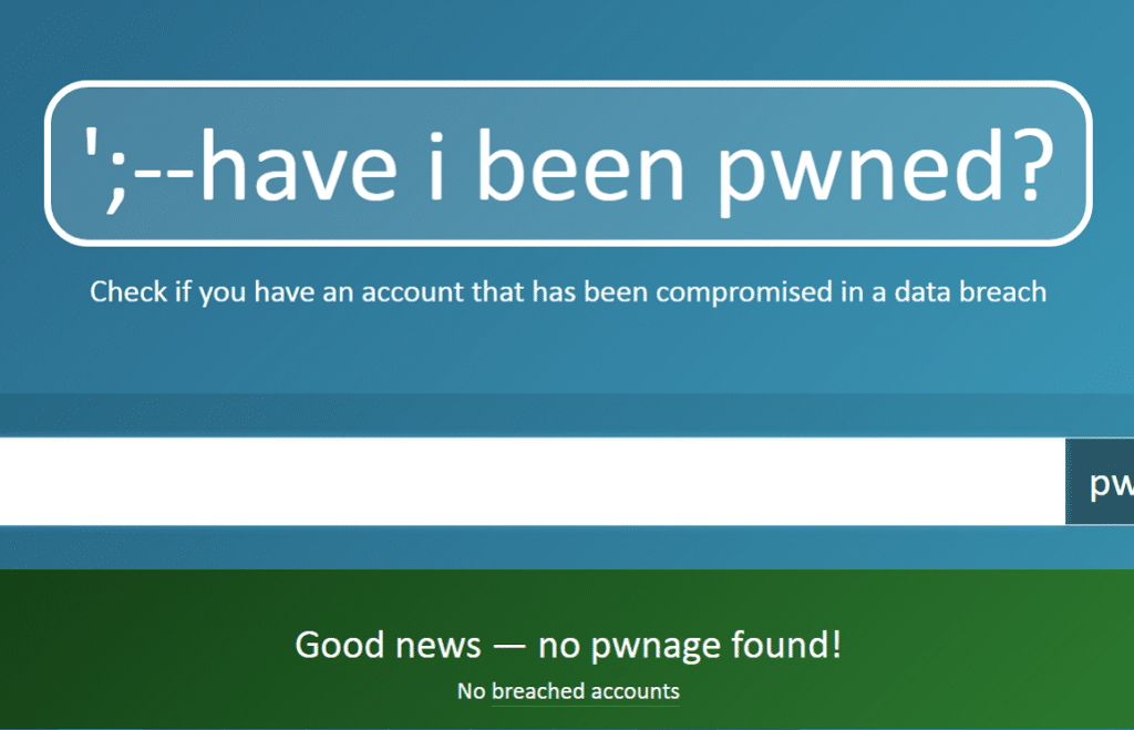 have i been pwned screebshot