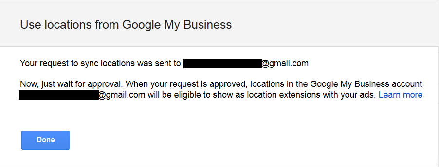 google my business request message