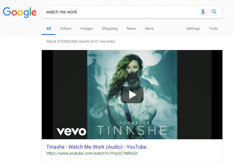 youtube live google serps music video