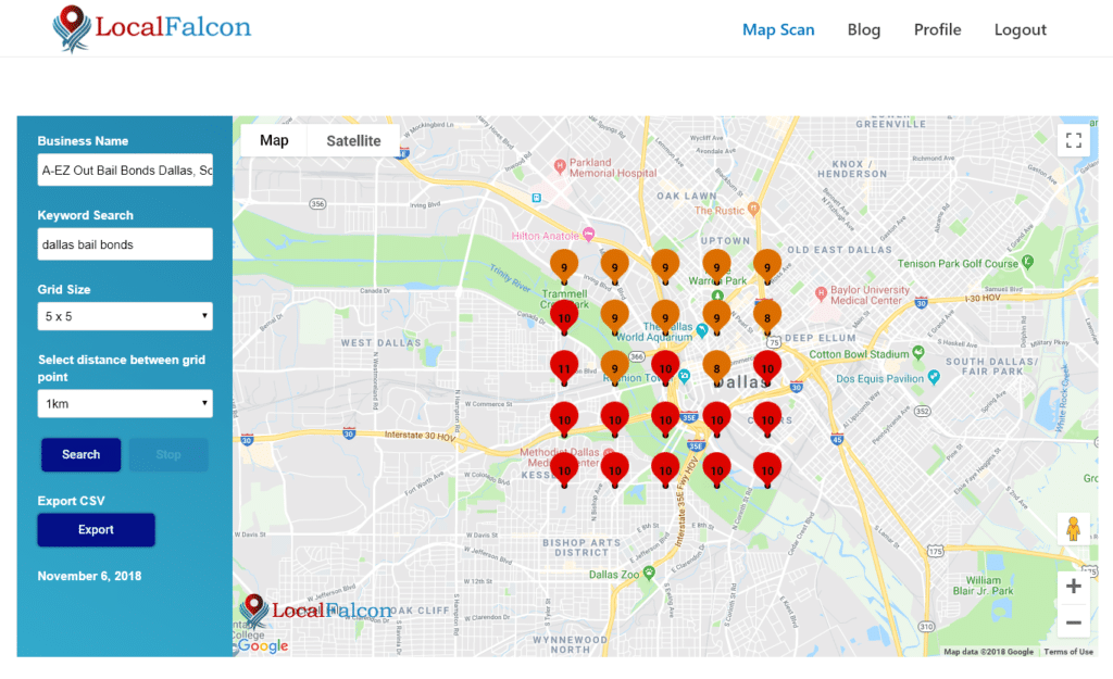 bail bonds map spammer rankings in dallas