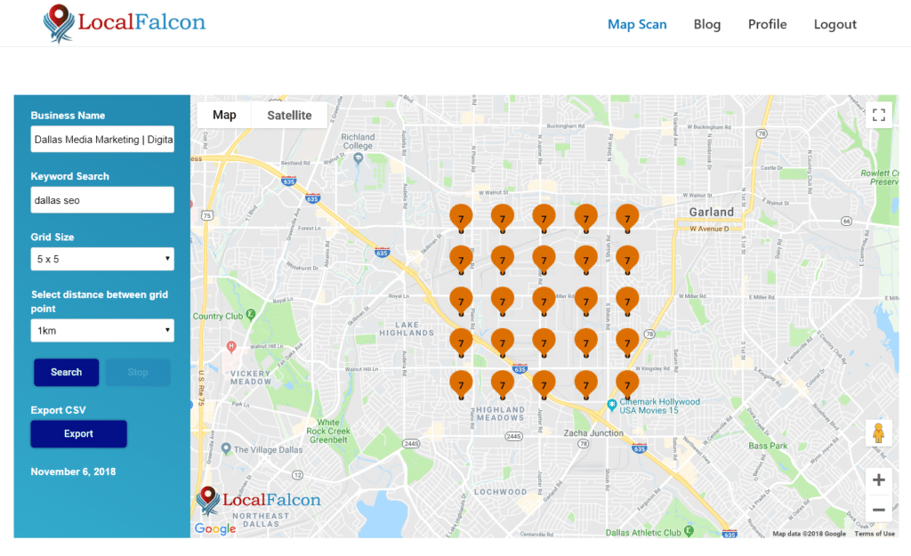 google seo map spam in dallas