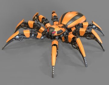 spider robot 3d rendering