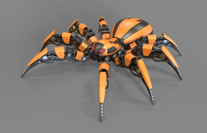 spider robot 3d rendering