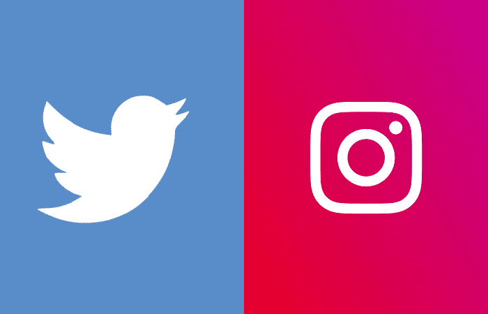 twitter and instagram logos