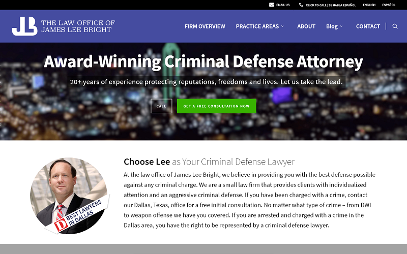 seo website for a lawyer in dallas built with wordpress
