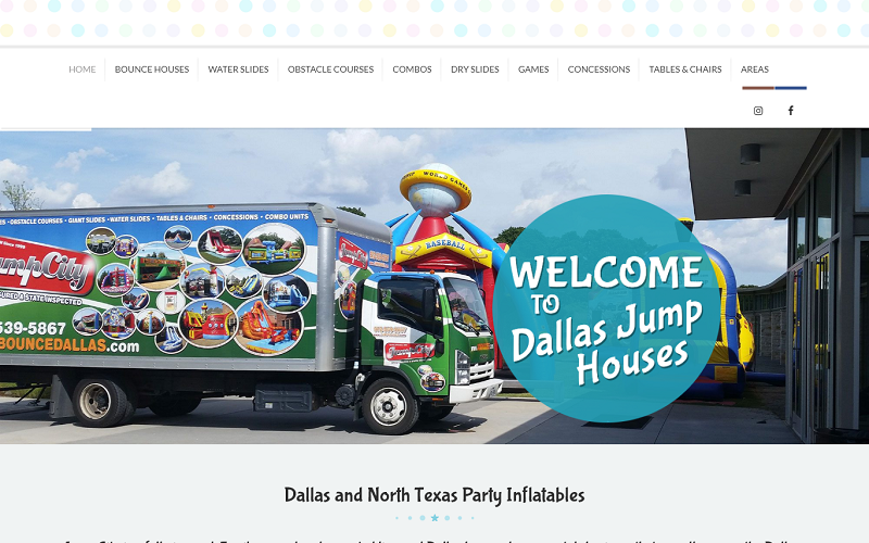 wordpress seo website design for a bounce house rentals website