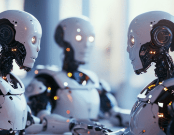 3 ai robots talking to each other about the future of SEO and human search