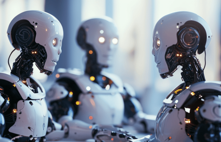 3 ai robots talking to each other about the future of SEO and human search