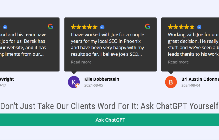 screenshot showing live use of an "ask chatgpt" button created by the chatgpt embeds wordpress plugin